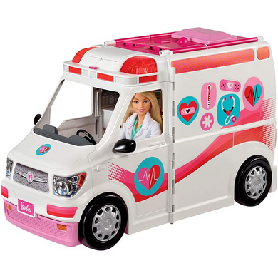 Mattel FRM19 Barbie - 2-in-1 Krankenwagen Spielset - Licht und Sound