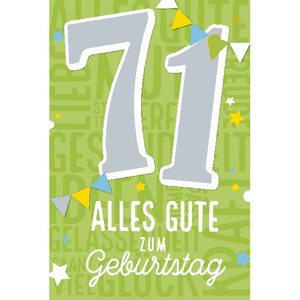 Depesche 5698-092 Karten mit Musik - # 92 - Alles Gute zum Geburtstag - Zahl 71 - grün